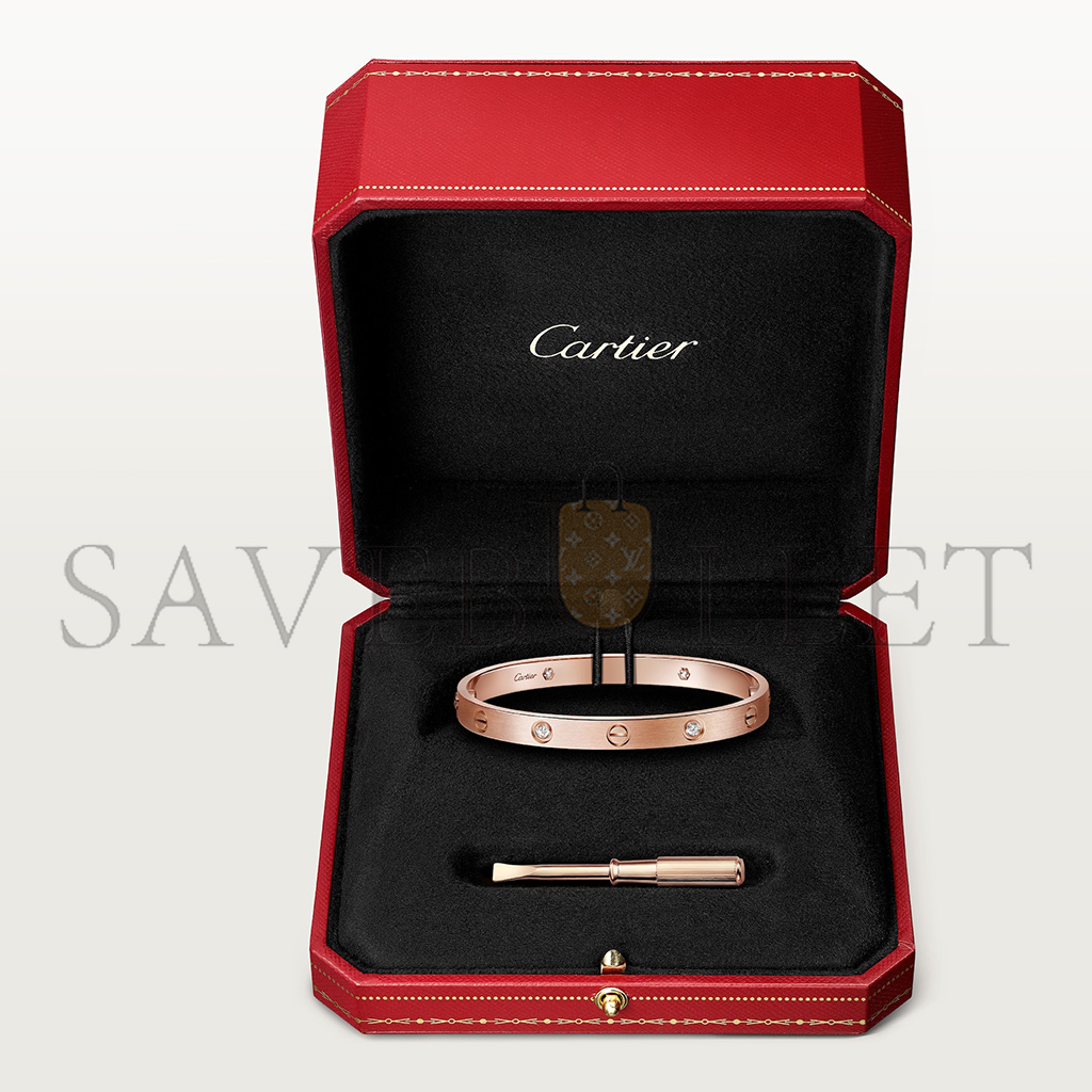 Ca*t*er bracelet love, modÈle classique, finition brossÉe, 4 diamants b6080017